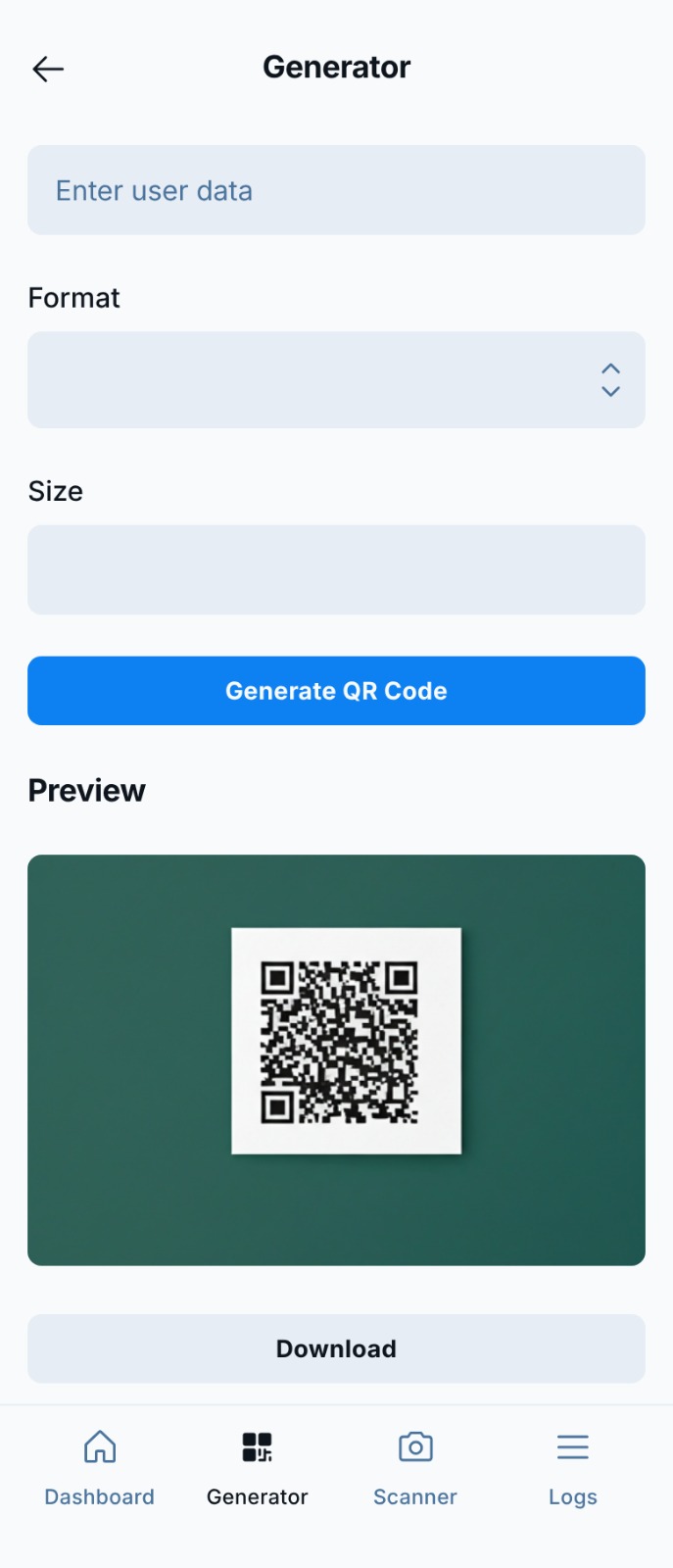 Logs Dashboard Mockup